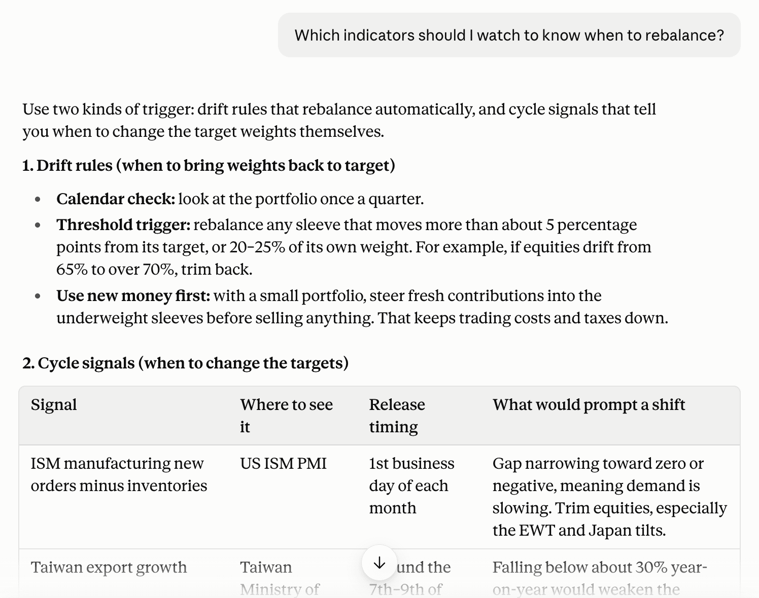Ask follow-up questions and track indicators