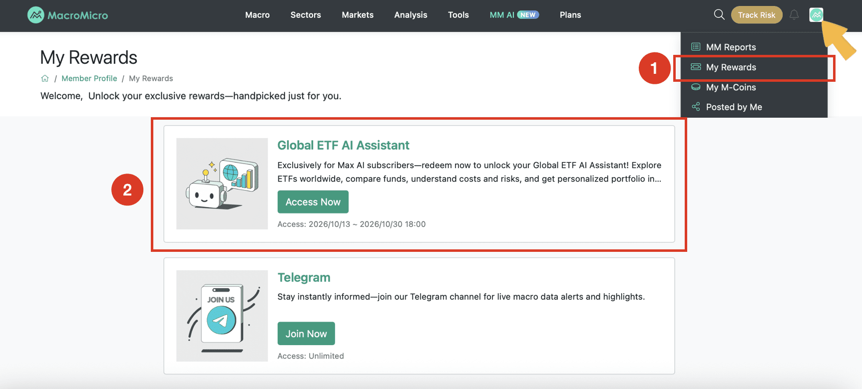 Download the Global ETF AI Assistant from My Rewards