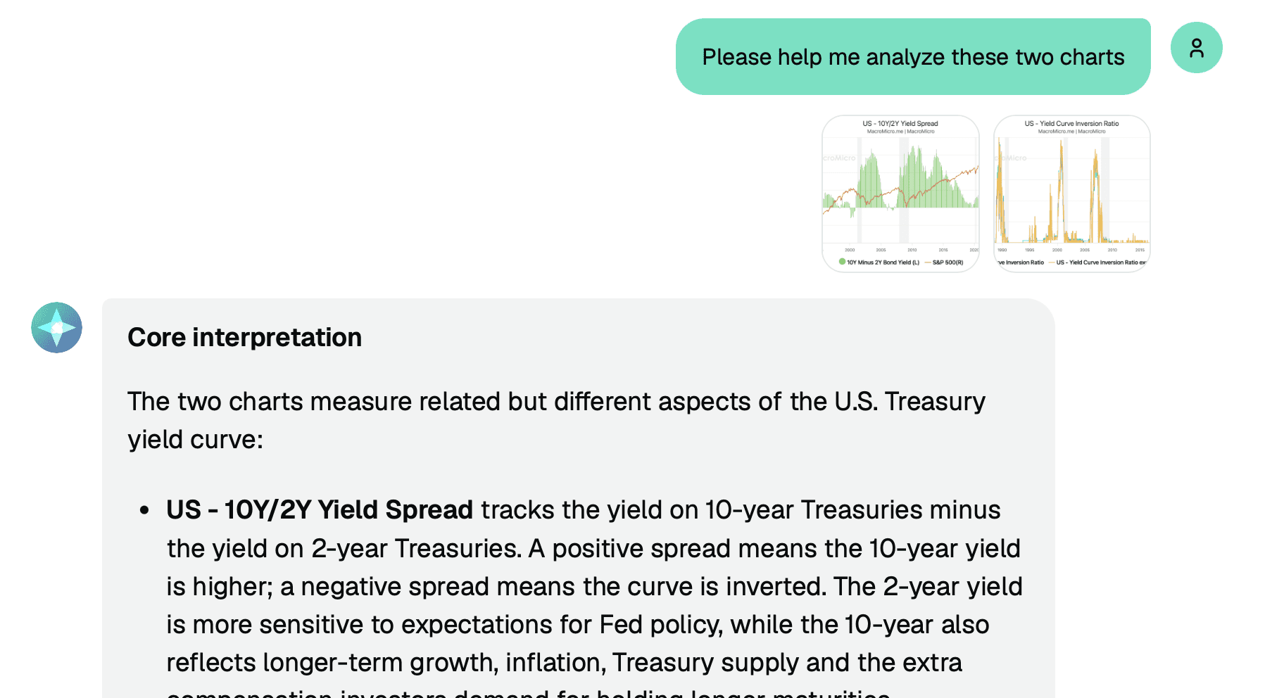 Compare two charts and ask follow-up questions