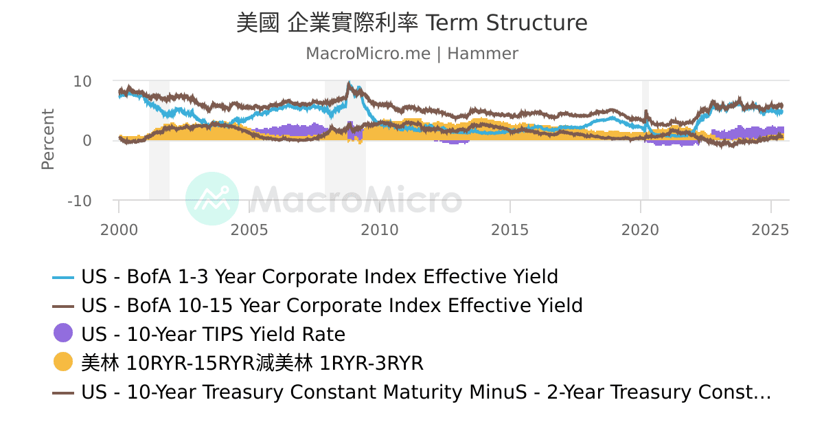 美國 企業實際利率 Term Structure | UGC Charts | MacroMicro